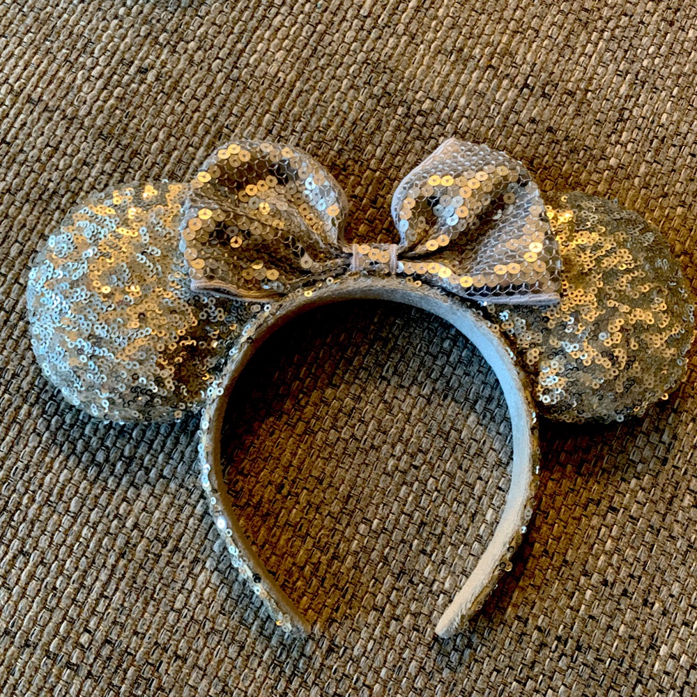 Silver Sequin Minnie Ears - Disney Parks